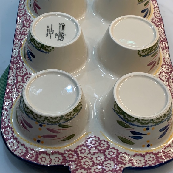 Temp-Tations by Tara Old World Green Muffin with Gorgeous Cobalt Blue Border - Picture 13 of 13